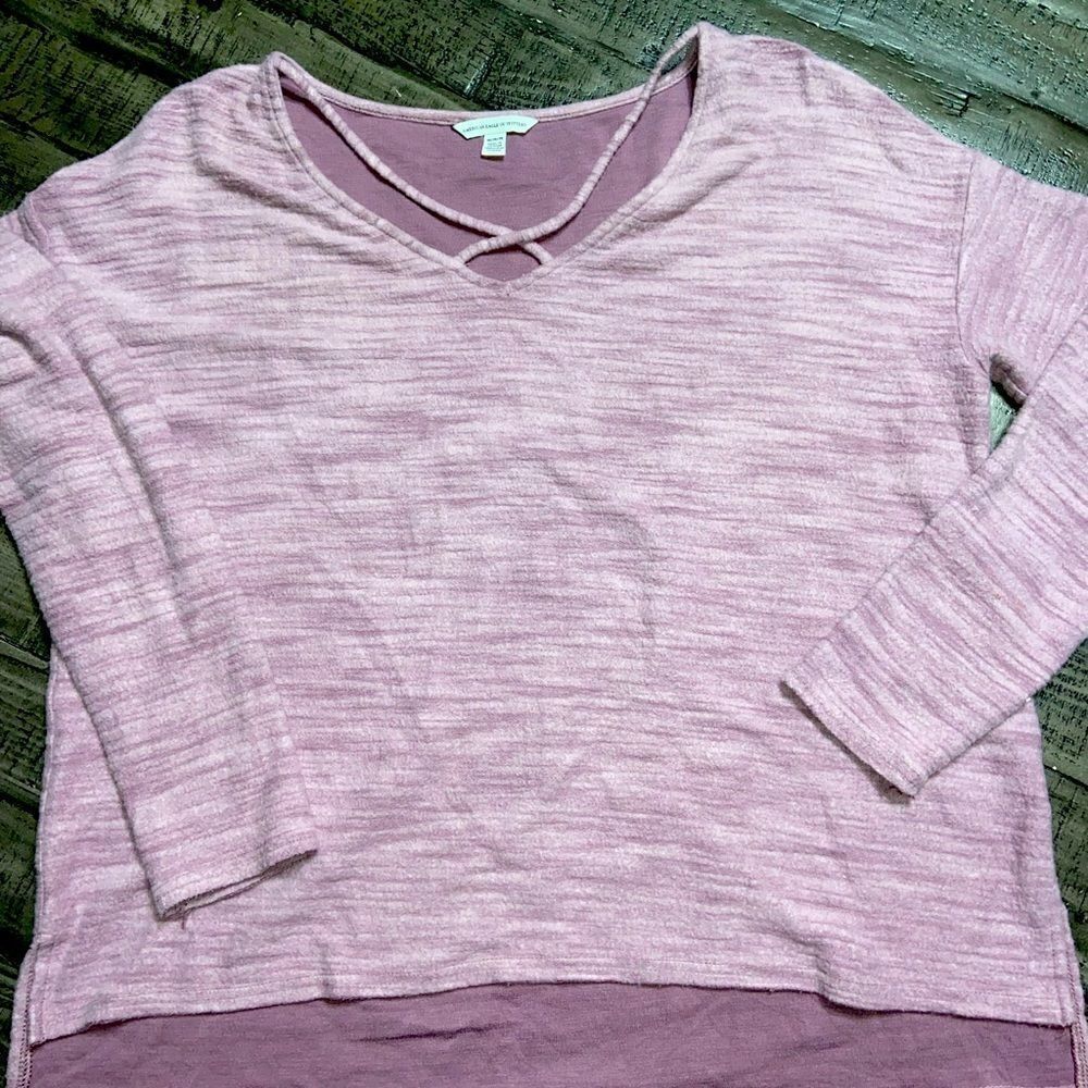 American eagle cross front very soft lightweight sweater